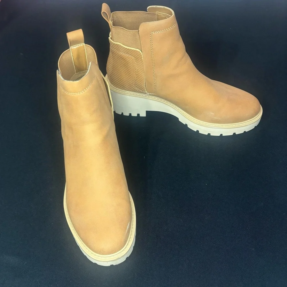 Tan Platform Ankle Boots - Picture 9 of 9
